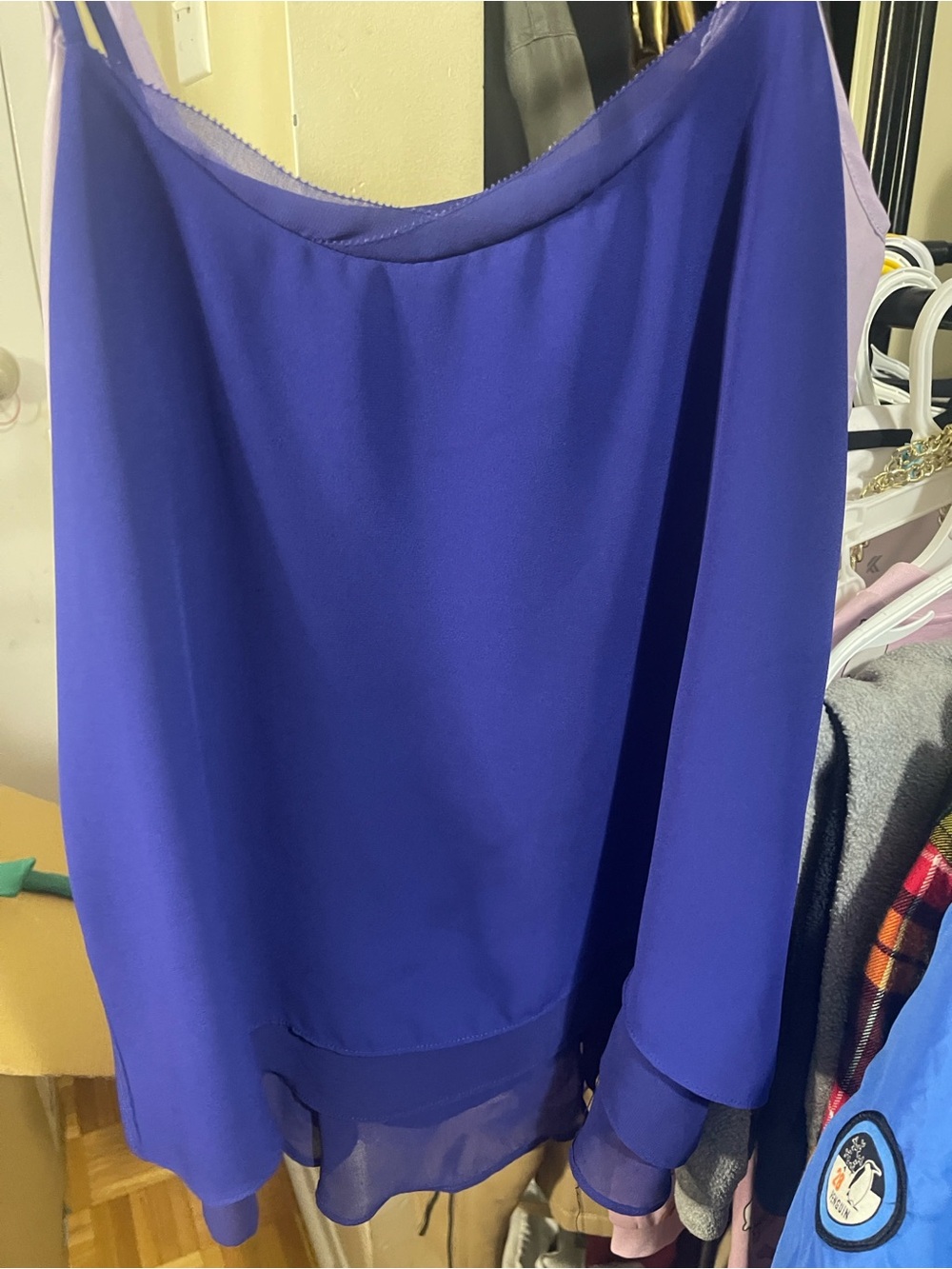 Banana Republic Royal Blue Layered Chiffon Tank